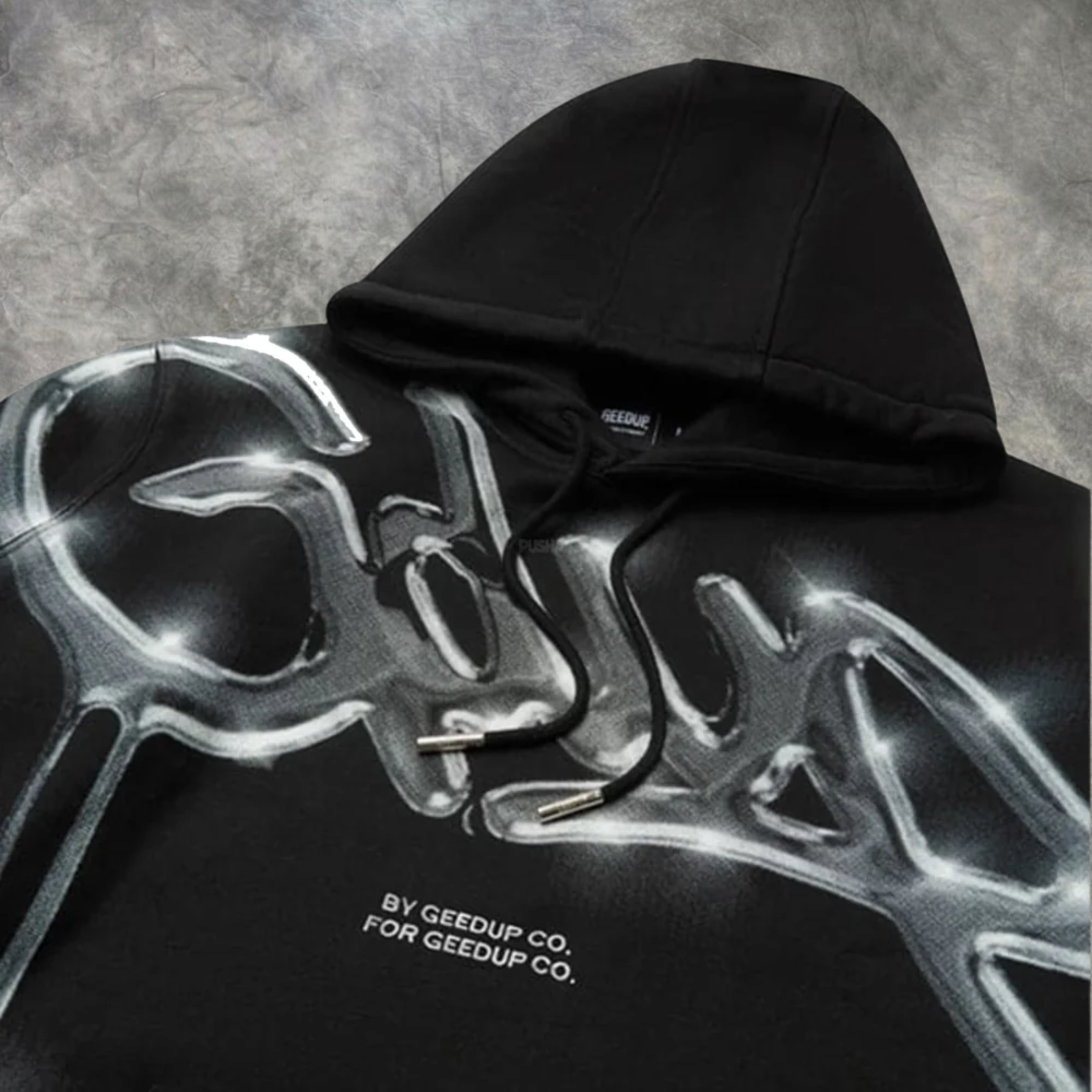Elvare Club® Black/Sliver Print Hoodie